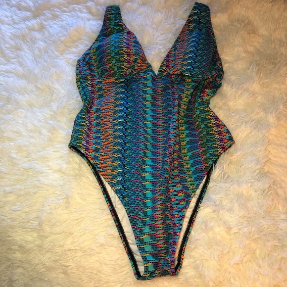 Rainbow Fiesta One Piece Swimsuit size 12 - Picture 3 of 16